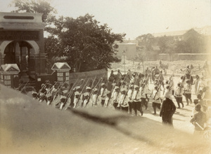 Allied soldiers marching, Tientsin