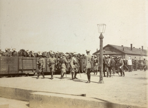 Allied soldiers entraining, Tientsin