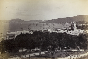 View of the city and Victoria Harbour from Government House, Hong Kong