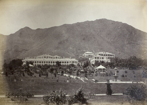 Looking at the Albany from the Public Gardens, Hong Kong