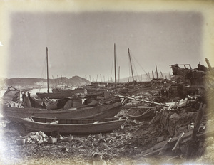 Junks damaged by the 1874 typhoon, Macau