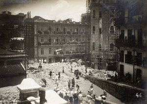 Damage caused by the 19th July 1926 rainstorm, Hill Road, Hong Kong