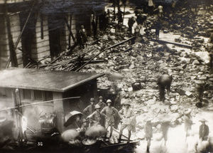 Damage caused by the 19th July 1926 rainstorm, Whitty Street, Hong Kong