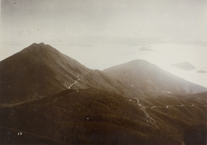 View of winding paths from the top of a mountain, Hong Kong