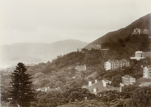 View of buildings on the mid-level of Victoria Peak, Hong Kong
