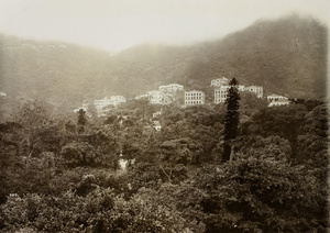 European style buildings on mid-level of the Peak