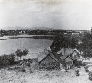 A farm and lake