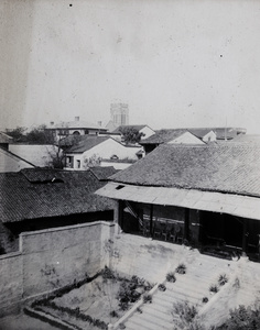 View of the Cathedral of the Holy Saviour (圣救主座堂) and tennis pavilion, Anqing (安庆）