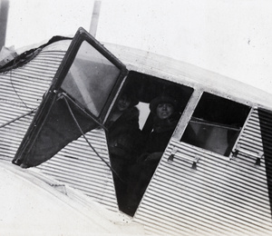 Two women in an aeroplane