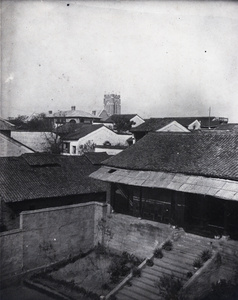 View of the Cathedral of the Holy Saviour (圣救主座堂) and tennis pavilion, Anqing (安庆）