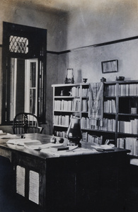 A desk in a study