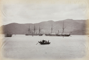Imperial Chinese Navy corvette ‘Yang Wu’, with another ship, Fujian Fleet, 1884