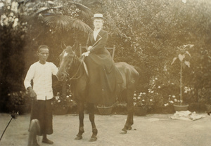 Miss Gracey on 'Musket', with groom