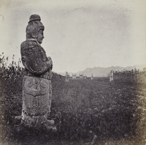 Stone warrior with folded hands, on the Shen Dao (神道 Spirit Way) leading to the Ming Tombs, near Beijing