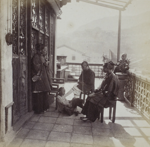 The veranda of a Chinese teahouse, Hong Kong