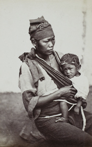 A Pepohoan mother, with her child in a sling, Baksa, Taiwan