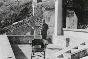 Jacques Bardac on the terrace at his temple, near Beijing