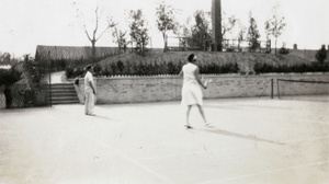 Playing tennis, Italian Legation Guard, Peking