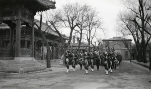 Scots Guards marching band, British Legation, Peking