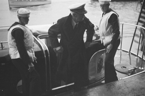 Admiral Harry Ervin Yarnell comes ashore from USS Augusta, Shanghai