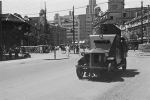 Shanghai Volunteer Corps armoured car no 6, Avenue Edward VII, Shanghai
