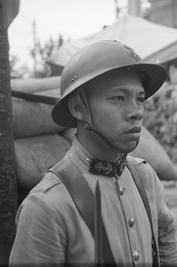 Annamite (Vietnamese) soldier at a check point, Shanghai