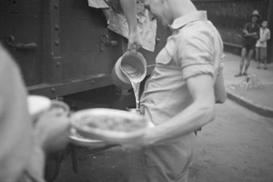 Pouring water for an American Marine, Shanghai