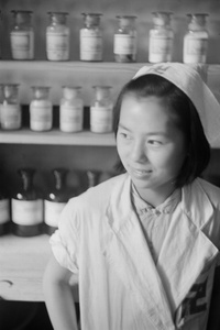 Nurse in hospital pharmacy, Shanghai