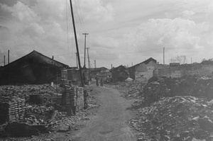 Road through war damaged district, Shanghai