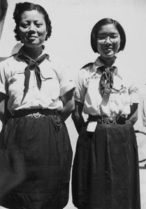 Chinese Girl Scouts in Shanghai refugee camp