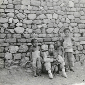 Chinese woman with four children