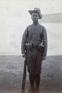 Soldier in the 1st Chinese Regiment, in drill order