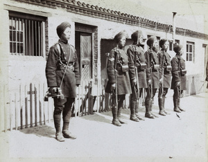 Lower Barrack guard, with bugler, 1st Chinese Regiment