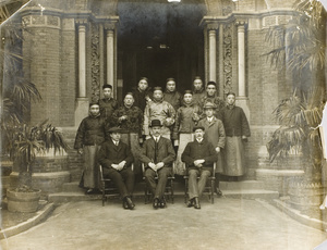 Group of Chinese and European men