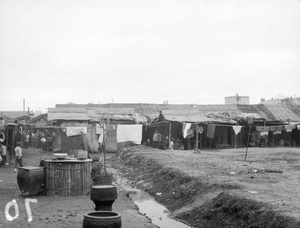Makeshift housing in Pootung, Shanghai 1938