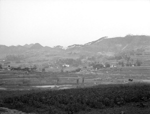 Farmland in a valley, Chungking