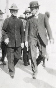 Sun Yat-sen walking with John Cornelius Griggs and Morris Cohen