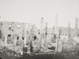 Ruins of a building after being burnt down by soldiers, Sun Kai