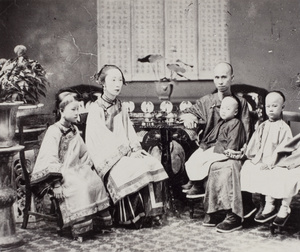 'A mandarin or merchant, and his family', Guangzhou
