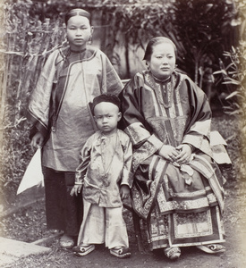 Two women and a boy