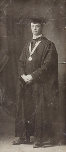 A man wearing an academic gown