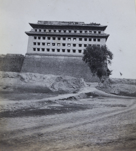 Dongbianmen (东便门) ‘Fox Tower’, Beijing, showing damage sustained during the Boxer Uprising