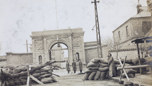 Barricades outside the United States Legation, Peking Mutiny 1912