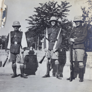 North China British Volunteers, with signal flags, Peking