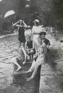 Swimming group at the 'Russian Pool', Lushan