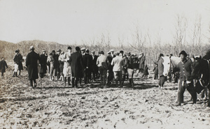 An equestrian event in winter