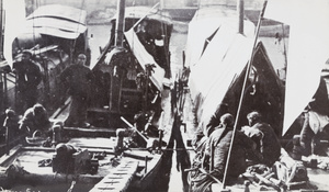 Junks with cannons mounted on deck