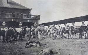 Hankow Railway Station occupied by Qing Cavalry