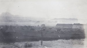 Qing army camp in early morning mist
